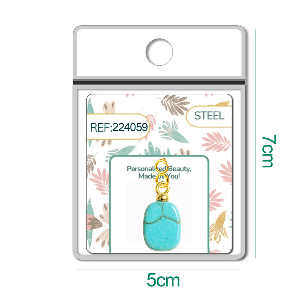 CHARM Acero Dorado Chapado Oro 14 K-con Cierre