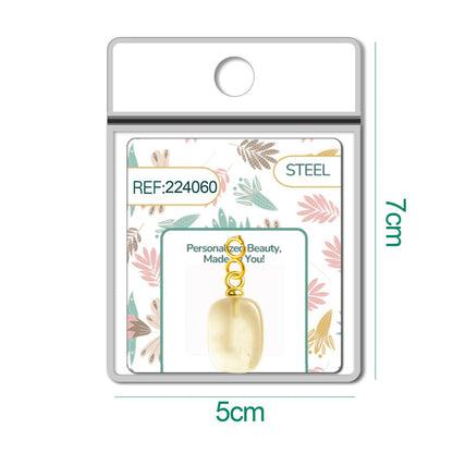 CHARM Acero Dorado Chapado Oro 14 K-con Cierre