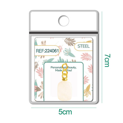 CHARM Acero Dorado Chapado Oro 14 K-con Cierre