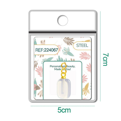 CHARM Acero Dorado Chapado Oro 14 K-con Cierre