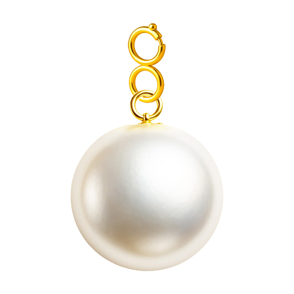 Charm colgante de perla redonda con cierre de acero
