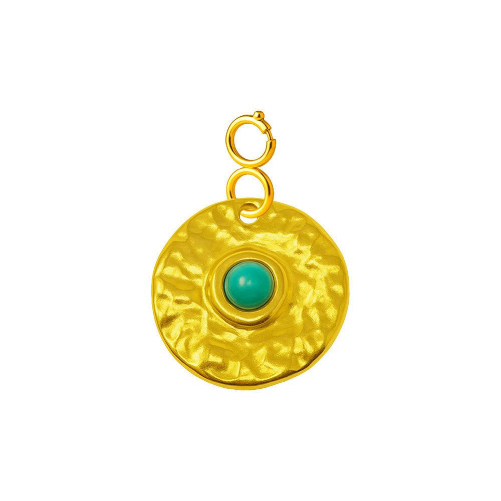 CHARM Acero Dorado Chapado Oro 14 K-con Cierre