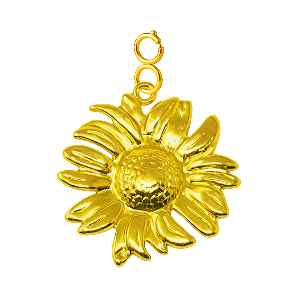 Charm colgante de girasol con cierre de acero
