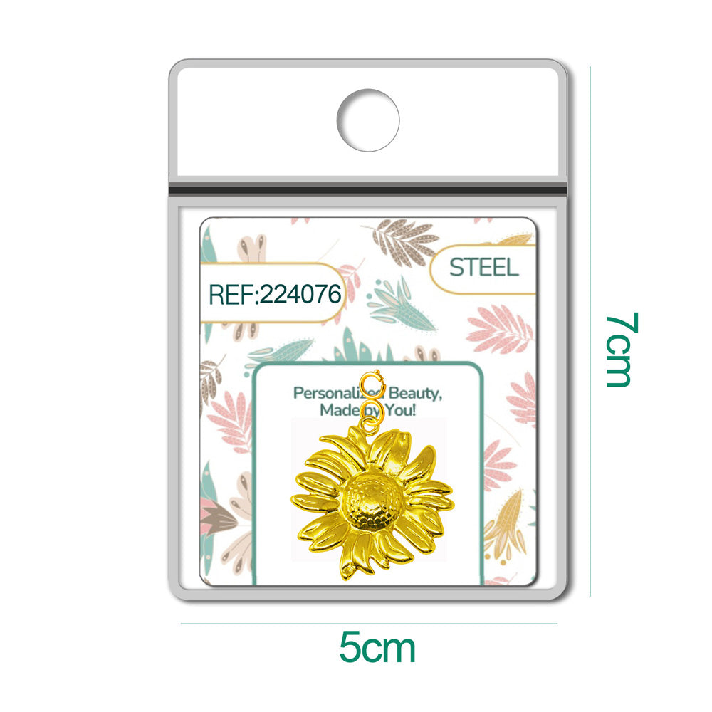 CHARM Acero Dorado Chapado Oro 14 K-con Cierre