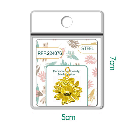 CHARM Acero Dorado Chapado Oro 14 K-con Cierre