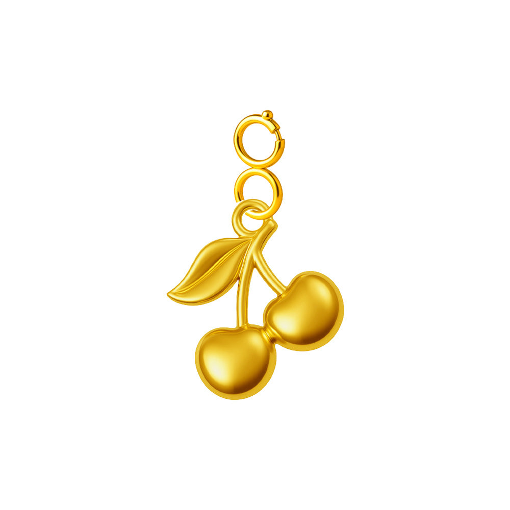 Charm colgante de cerezas con cierre de acero