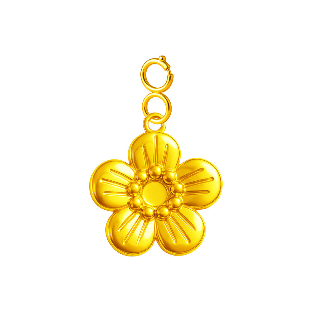 Charm colgante de flor con cierre de acero