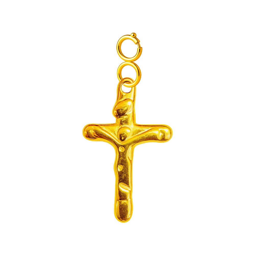 CHARM Acero Dorado Chapado Oro 14 K-con Cierre