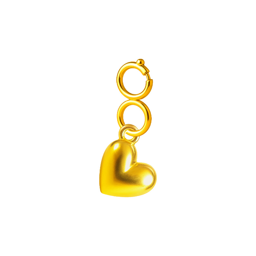 Charm colgante de corazón liso con cierre de acero