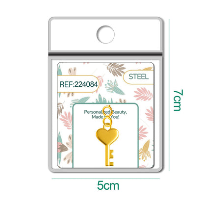 CHARM Acero Dorado Chapado Oro 14 K-con Cierre