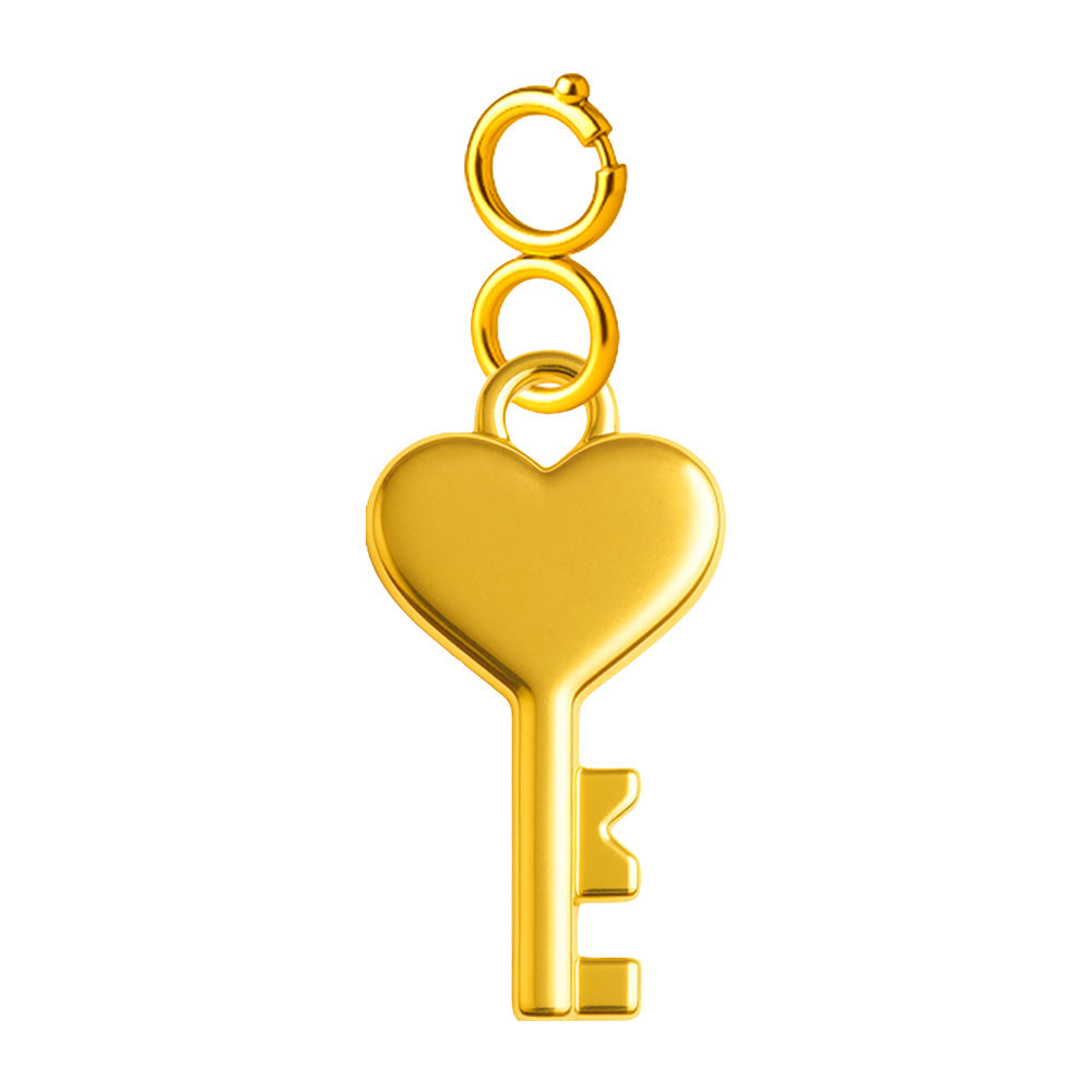 CHARM Acero Dorado Chapado Oro 14 K-con Cierre