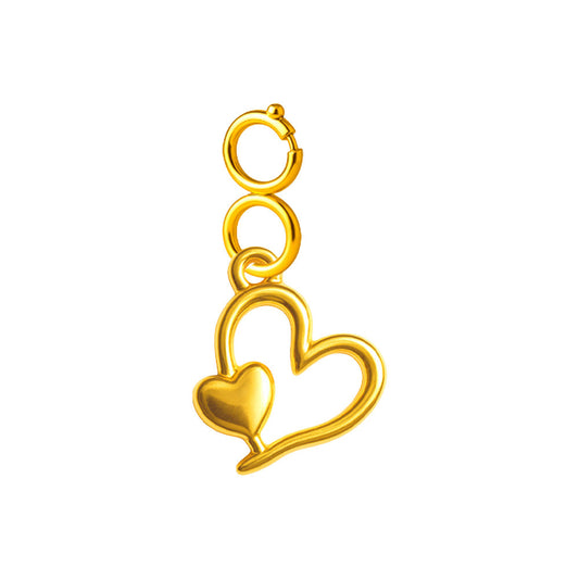 CHARM Acero Dorado Chapado Oro 14 K-con Cierre