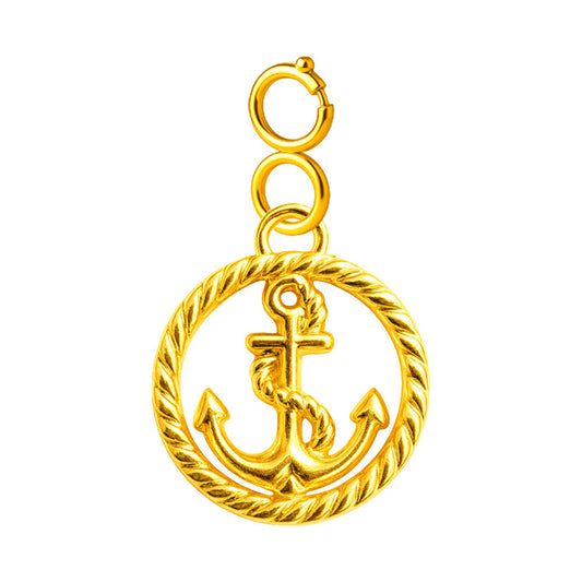CHARM Acero Dorado Chapado Oro 14 K-con Cierre