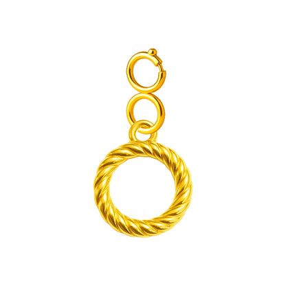 CHARM Acero Dorado Chapado Oro 14 K-con Cierre