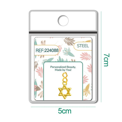 CHARM Acero Dorado Chapado Oro 14 K-con Cierre