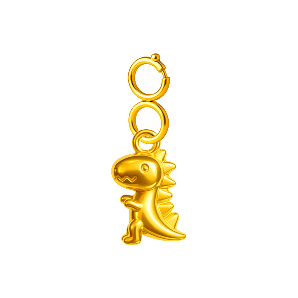 CHARM Acero Dorado Chapado Oro 14 K-con Cierre