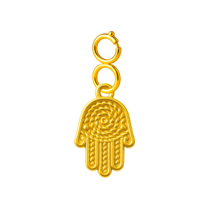 CHARM Acero Dorado Chapado Oro 14 K-con Cierre