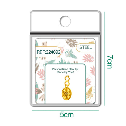 CHARM Acero Dorado Chapado Oro 14 K-con Cierre