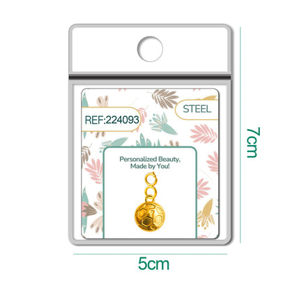CHARM Acero Dorado Chapado Oro 14 K-con Cierre