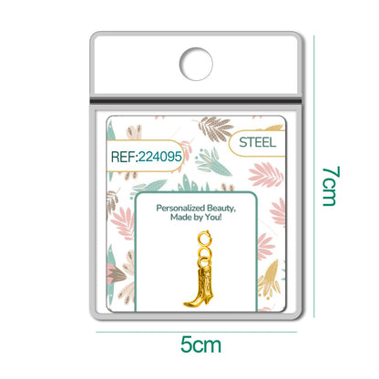 CHARM Acero Dorado Chapado Oro 14 K-con Cierre