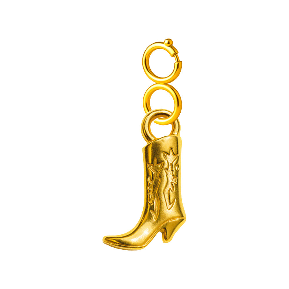 CHARM Acero Dorado Chapado Oro 14 K-con Cierre