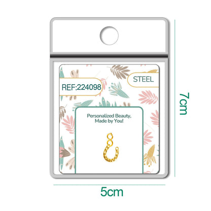 CHARM Acero Dorado Chapado Oro 14 K-con Cierre