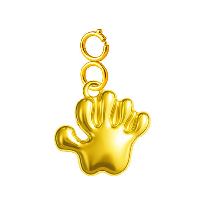 CHARM Acero Dorado Chapado Oro 14 K-con Cierre