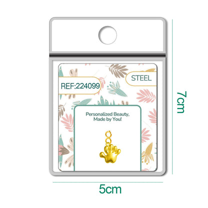 CHARM Acero Dorado Chapado Oro 14 K-con Cierre