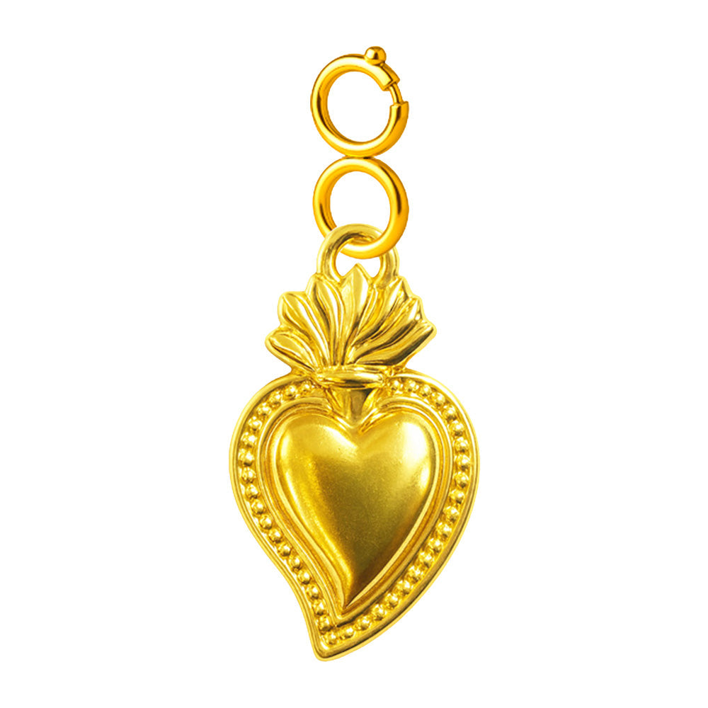 CHARM Acero Dorado Chapado Oro 14 K-con Cierre