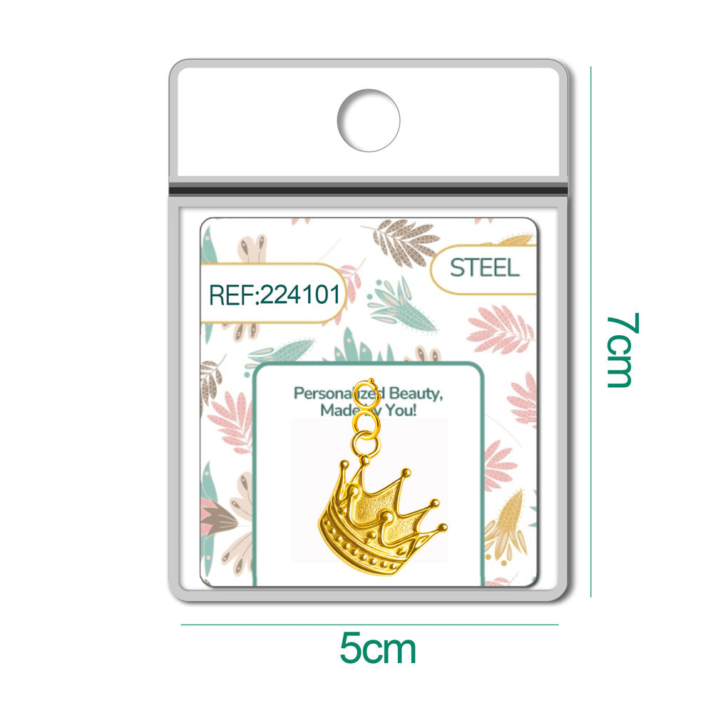 CHARM Acero Dorado Chapado Oro 14 K-con Cierre