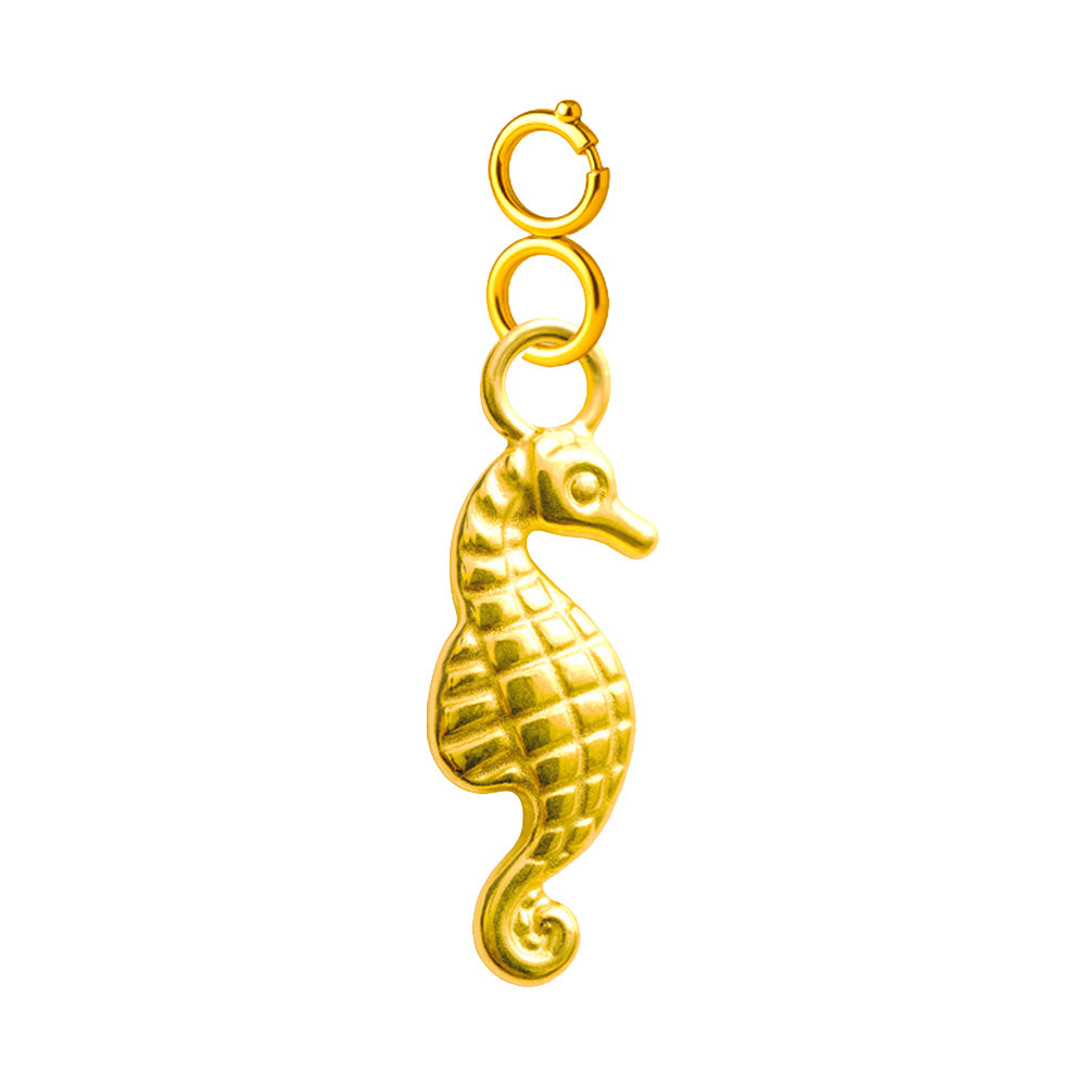 CHARM Acero Dorado Chapado Oro 14 K-con Cierre