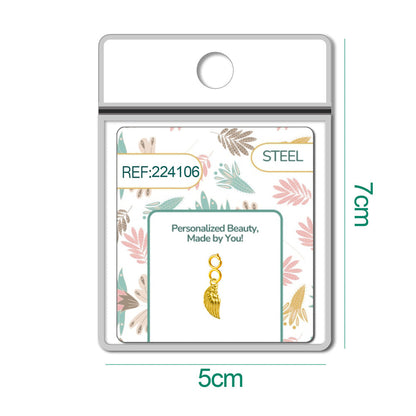 CHARM Acero Dorado Chapado Oro 14 K-con Cierre