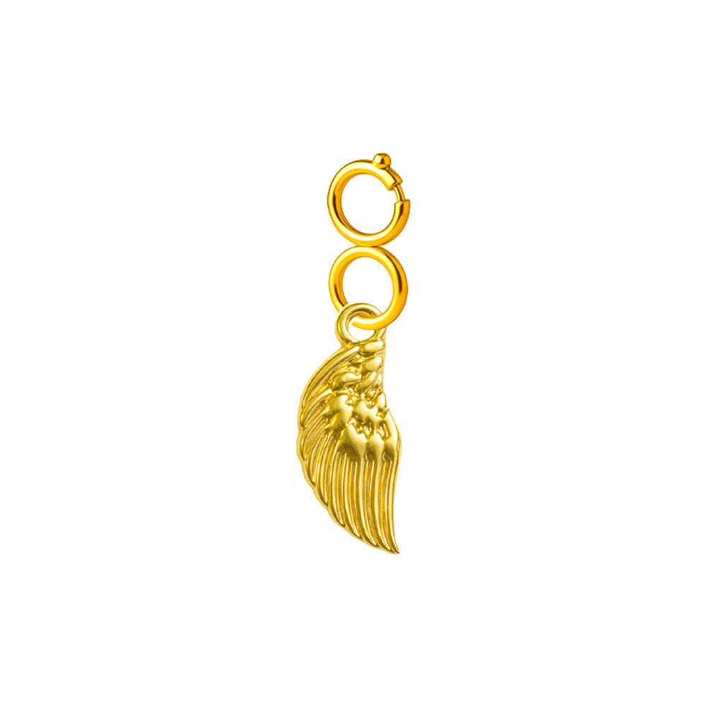 CHARM Acero Dorado Chapado Oro 14 K-con Cierre