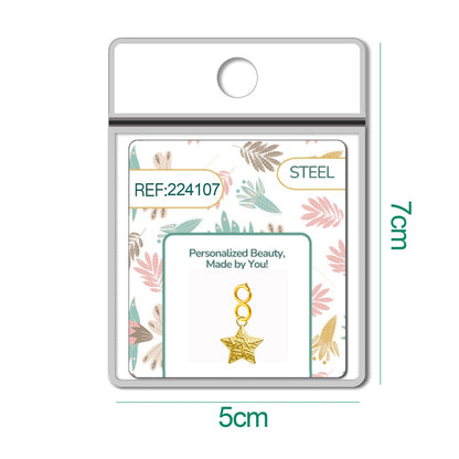 CHARM Acero Dorado Chapado Oro 14 K-con Cierre