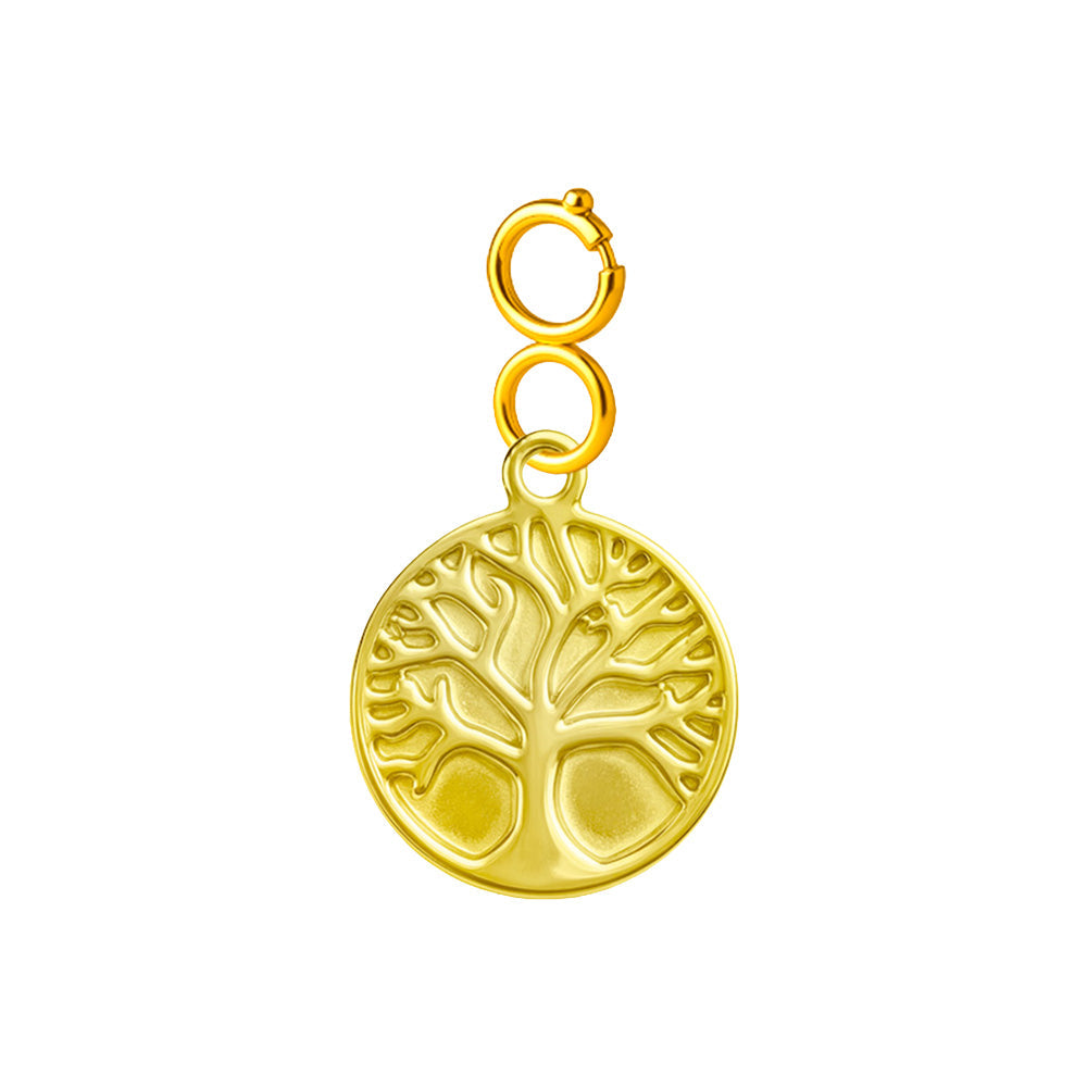 CHARM Acero Dorado Chapado Oro 14 K-con Cierre