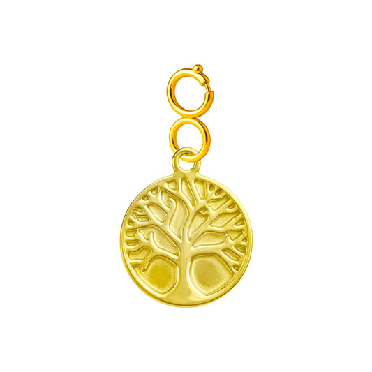 CHARM Acero Dorado Chapado Oro 14 K-con Cierre