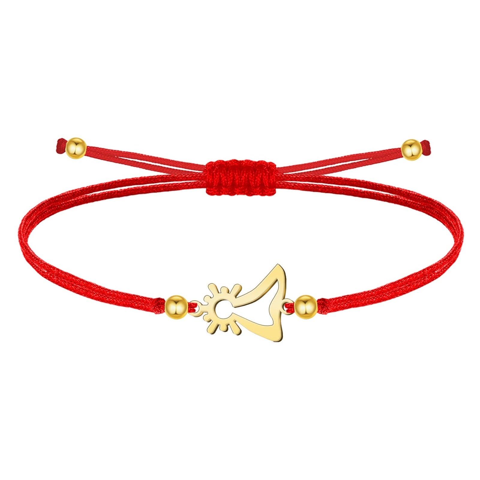 Pulsera Silueta Simple de Virgen del Pilar en Hilo Encerado