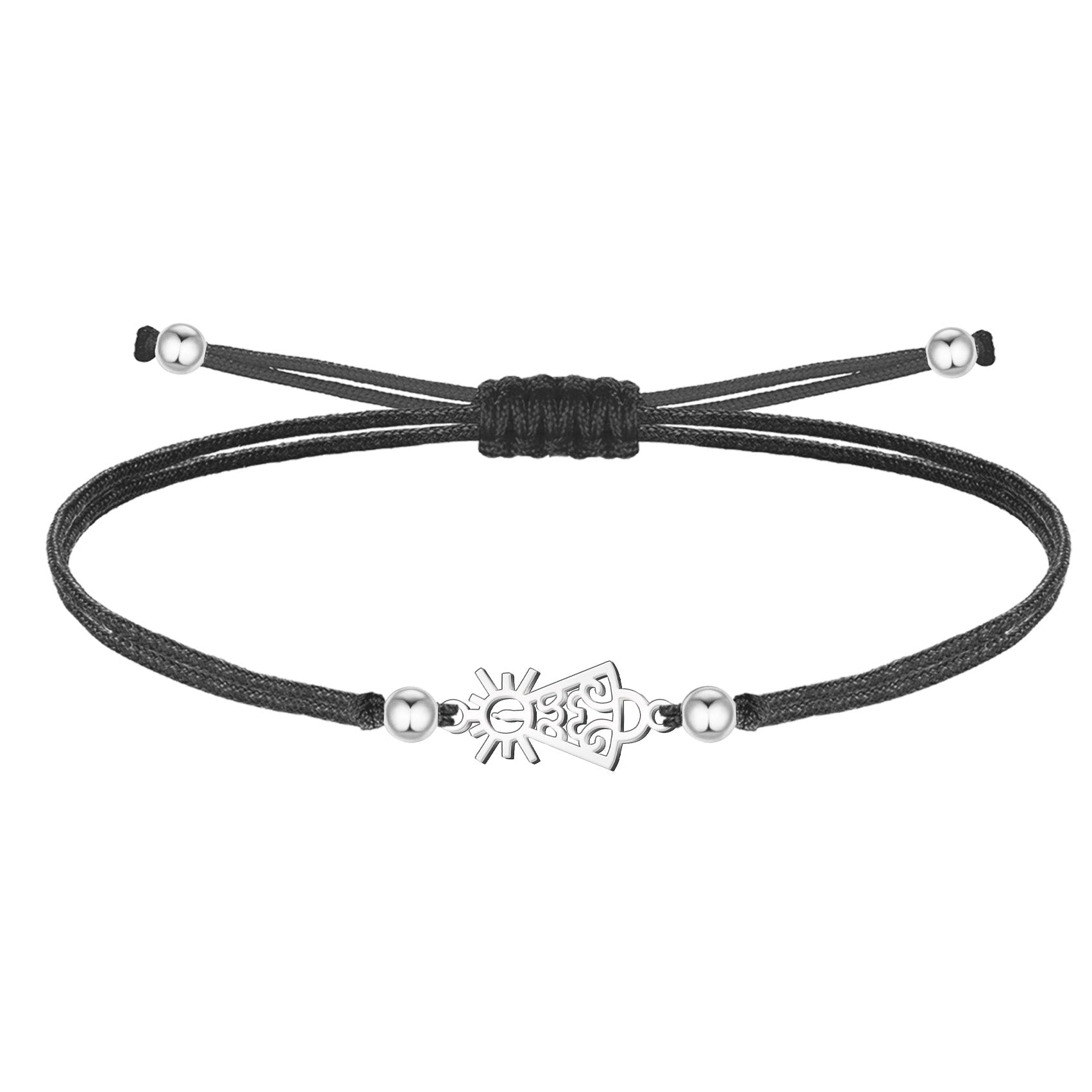 Pulsera Hilo Encerado con Silueta Compleja de Virgen del Pilar cotigo