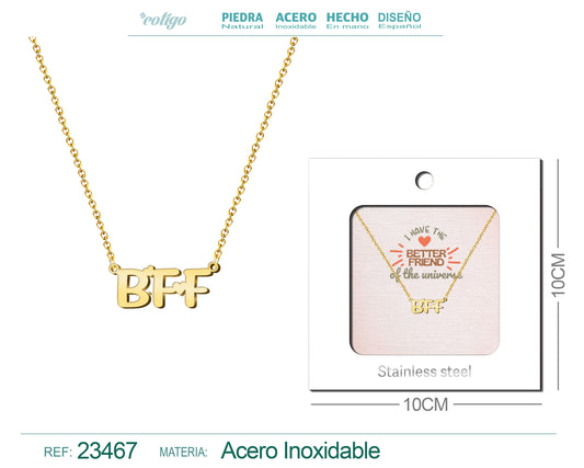 Collar Ingles para BFF Acero con Sobre