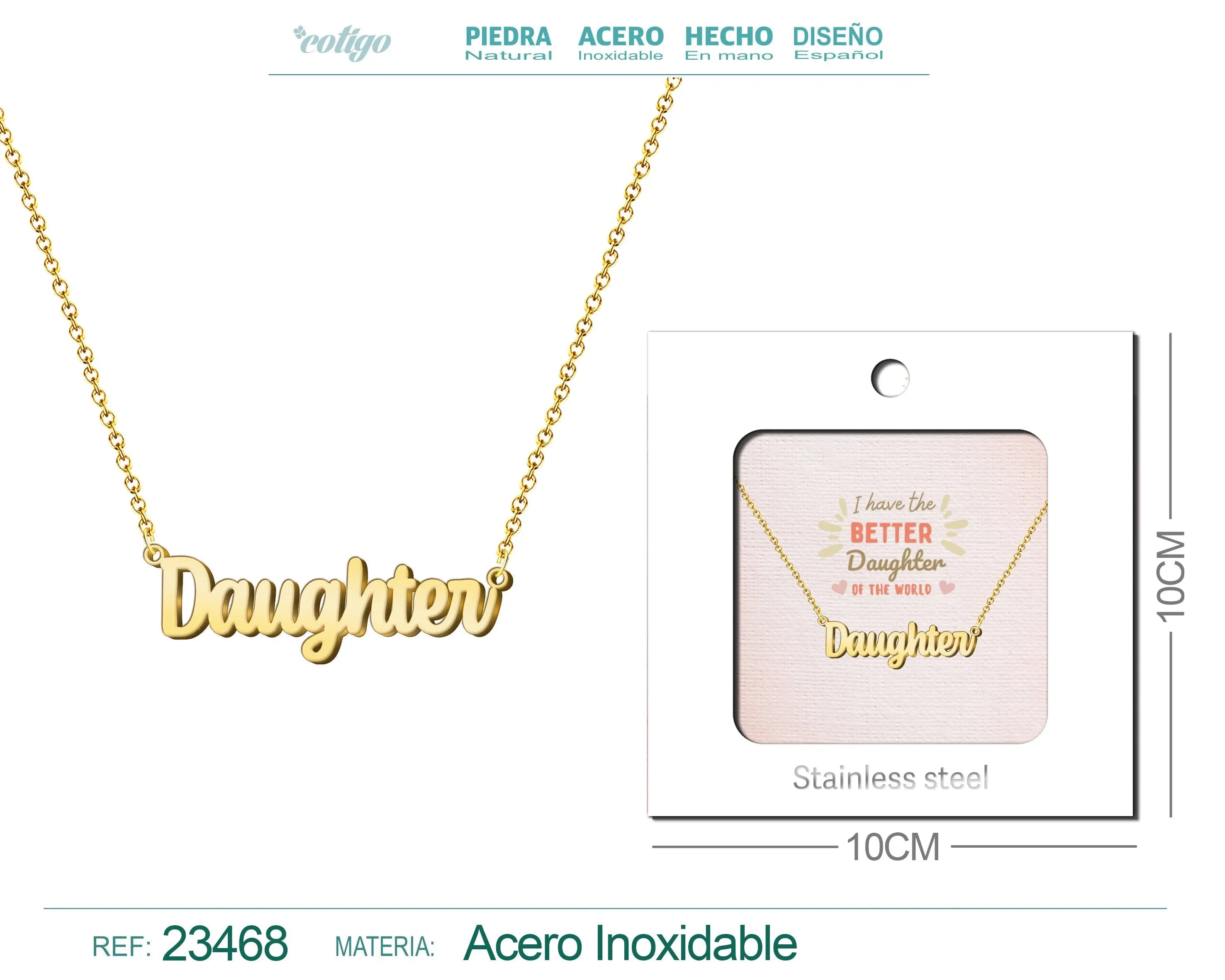 Collar Ingles para Daughter Acero con Sobre - cotigo