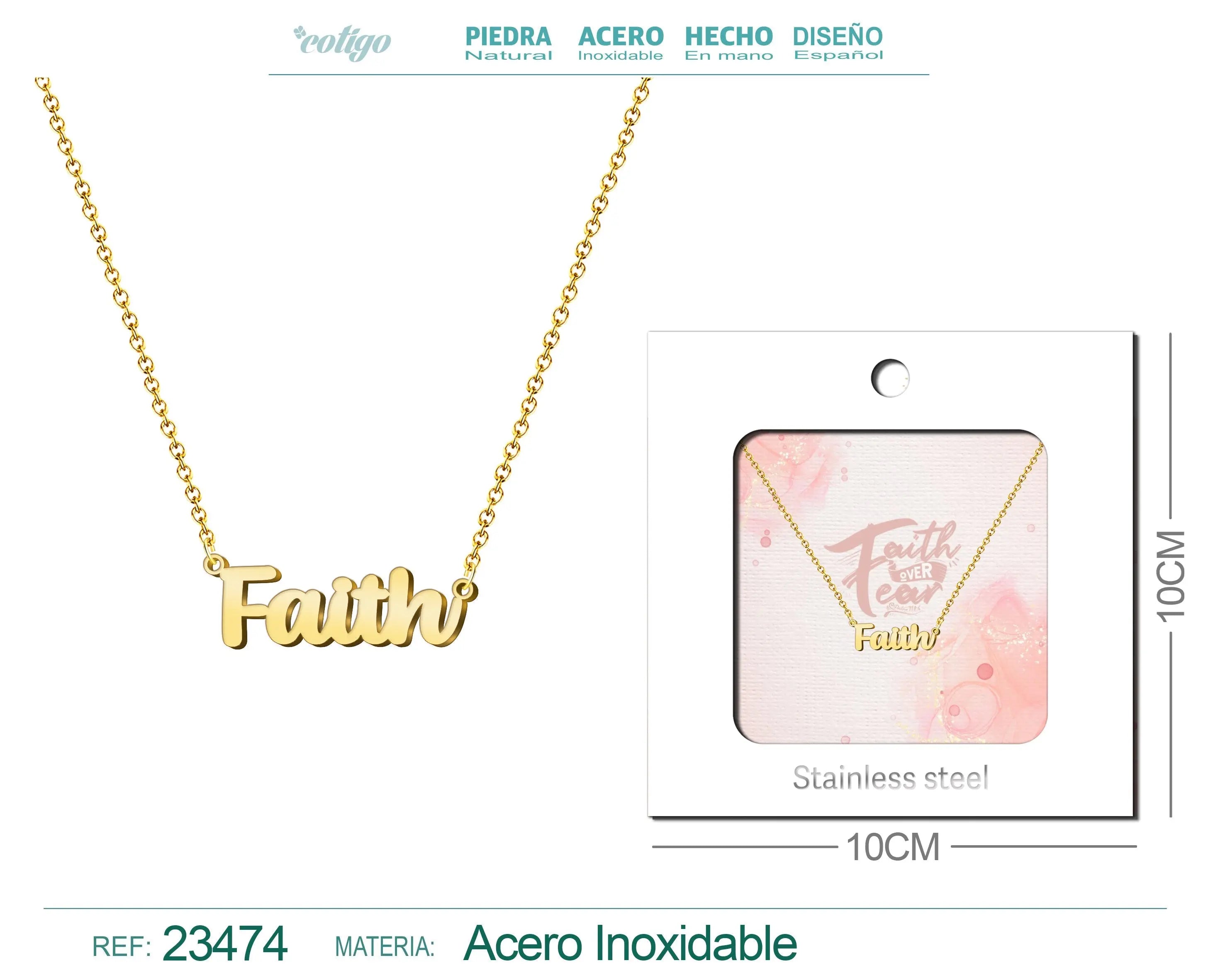 Collar Ingles para Faith Acero con Sobre - cotigo