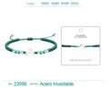 Pulsera Hilo Encerado Azul Cian con Colgante de Delfin cotigo