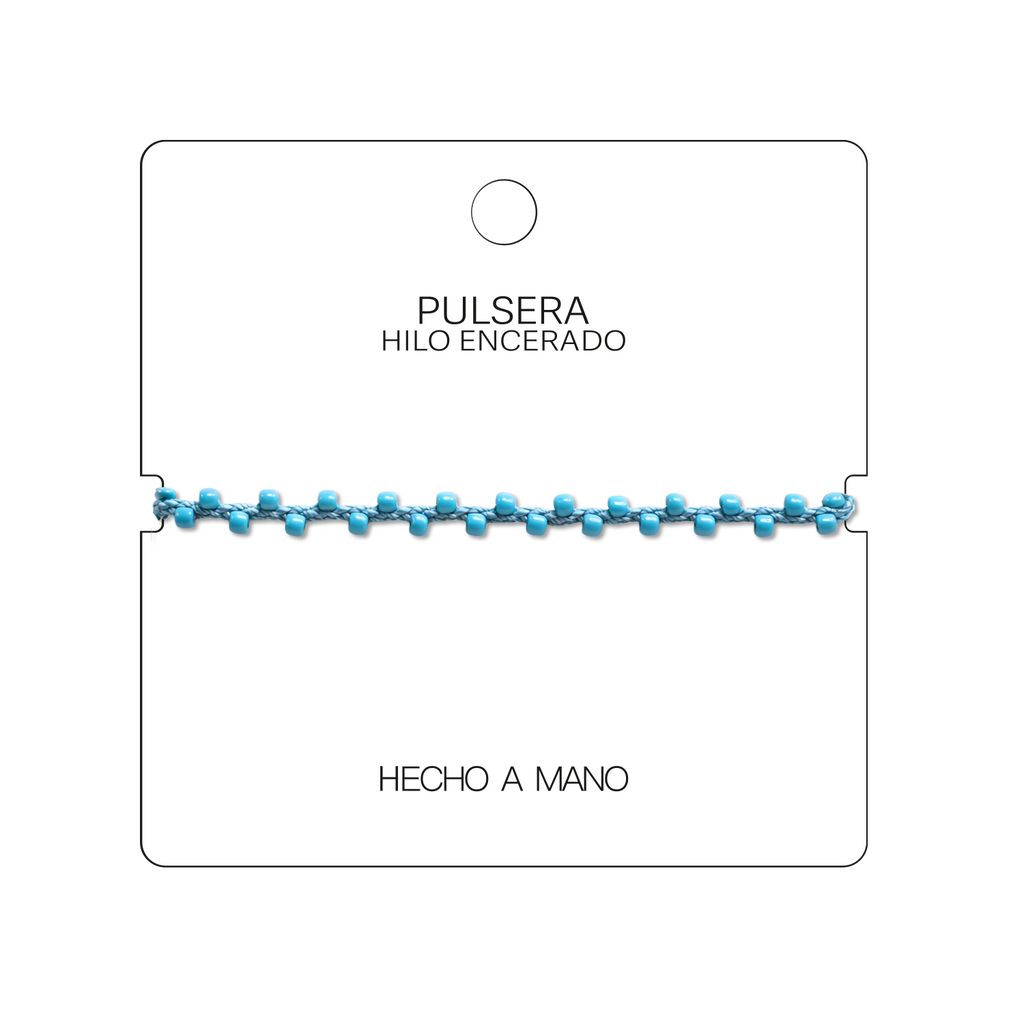Pulsera Hilo encerado con Piedras Naturales  - Cuentas Regulares cotigo