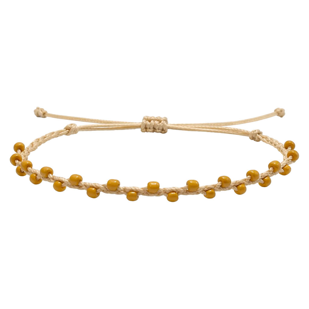 Pulsera Hilo encerado con Piedras Naturales  - Cuentas Regulares cotigo