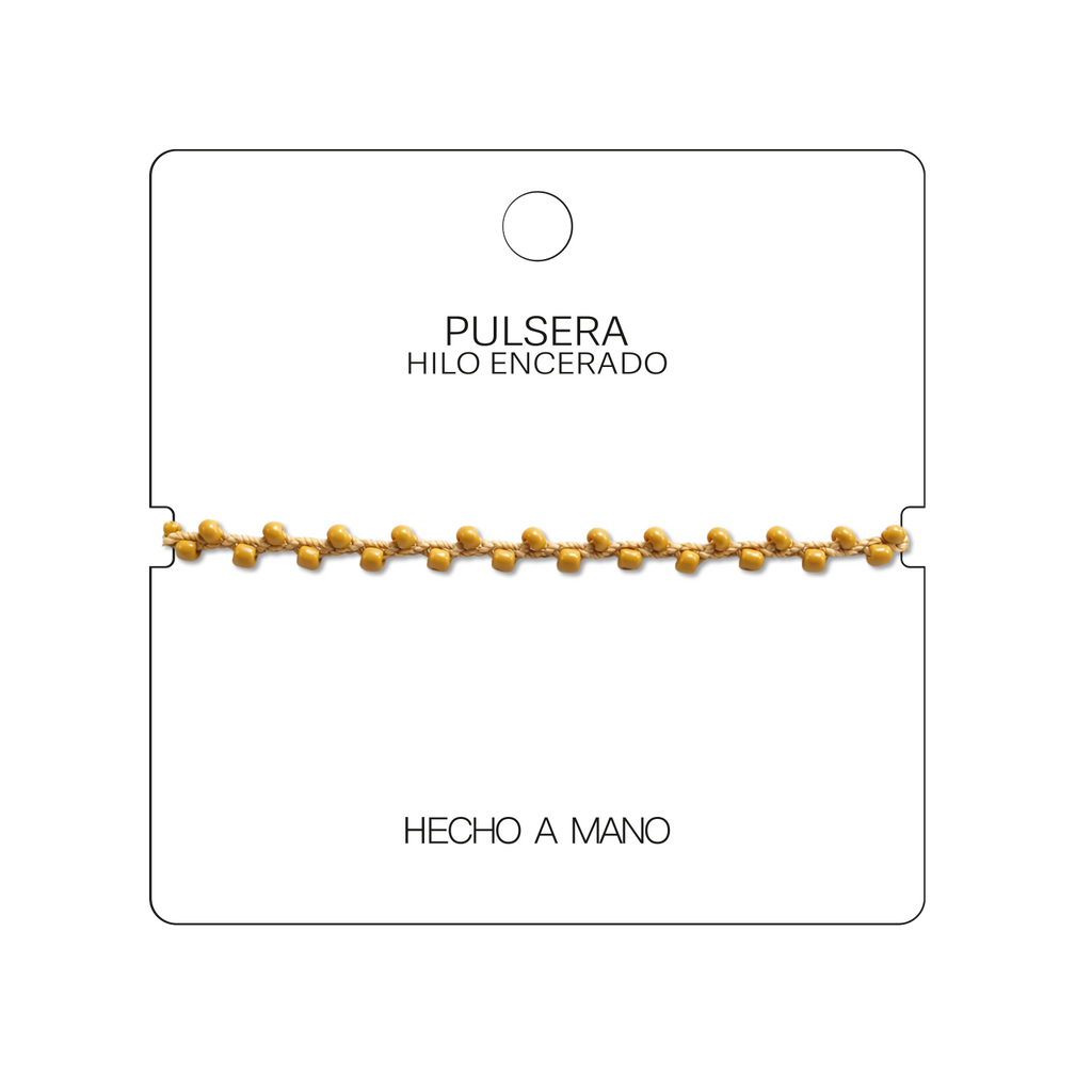 Pulsera Hilo encerado con Piedras Naturales  - Cuentas Regulares cotigo