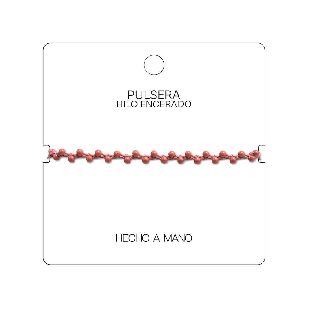 Pulsera Hilo encerado con Piedras Naturales  - Cuentas Regulares cotigo