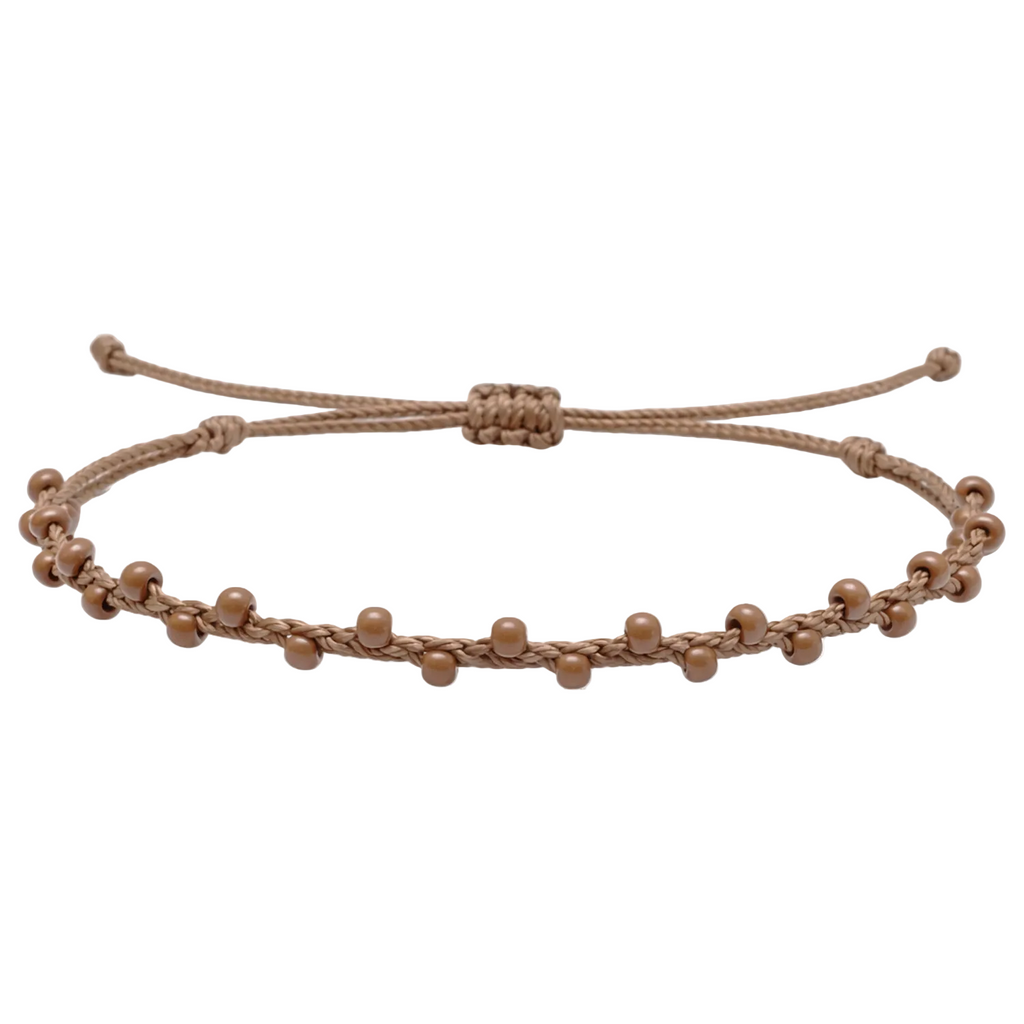 Pulsera Hilo encerado con Piedras Naturales  - Cuentas Regulares cotigo