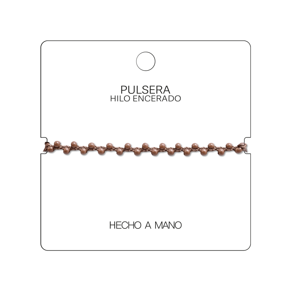Pulsera Hilo encerado con Piedras Naturales  - Cuentas Regulares cotigo