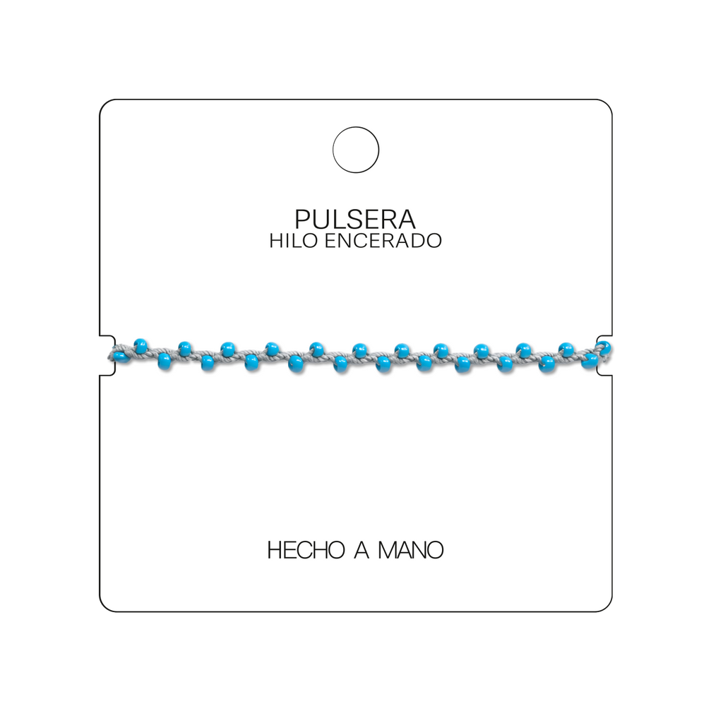 Pulsera Hilo encerado con Piedras Naturales  - Cuentas Regulares cotigo