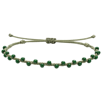 Pulsera Hilo encerado con Piedras Naturales  - Cuentas Regulares